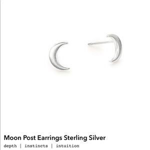 NWOT Crescent Moon Sterling Silver Stud Earrings